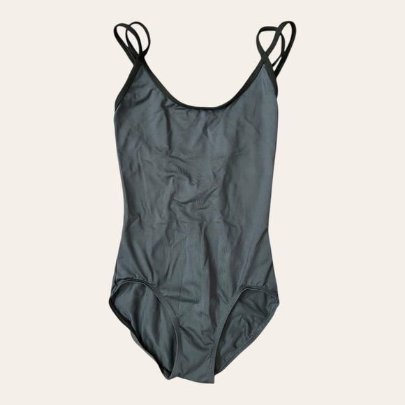 gaynor minden Tops - Gaynor Minden charcoal gray strappy ballet leotard XS/S